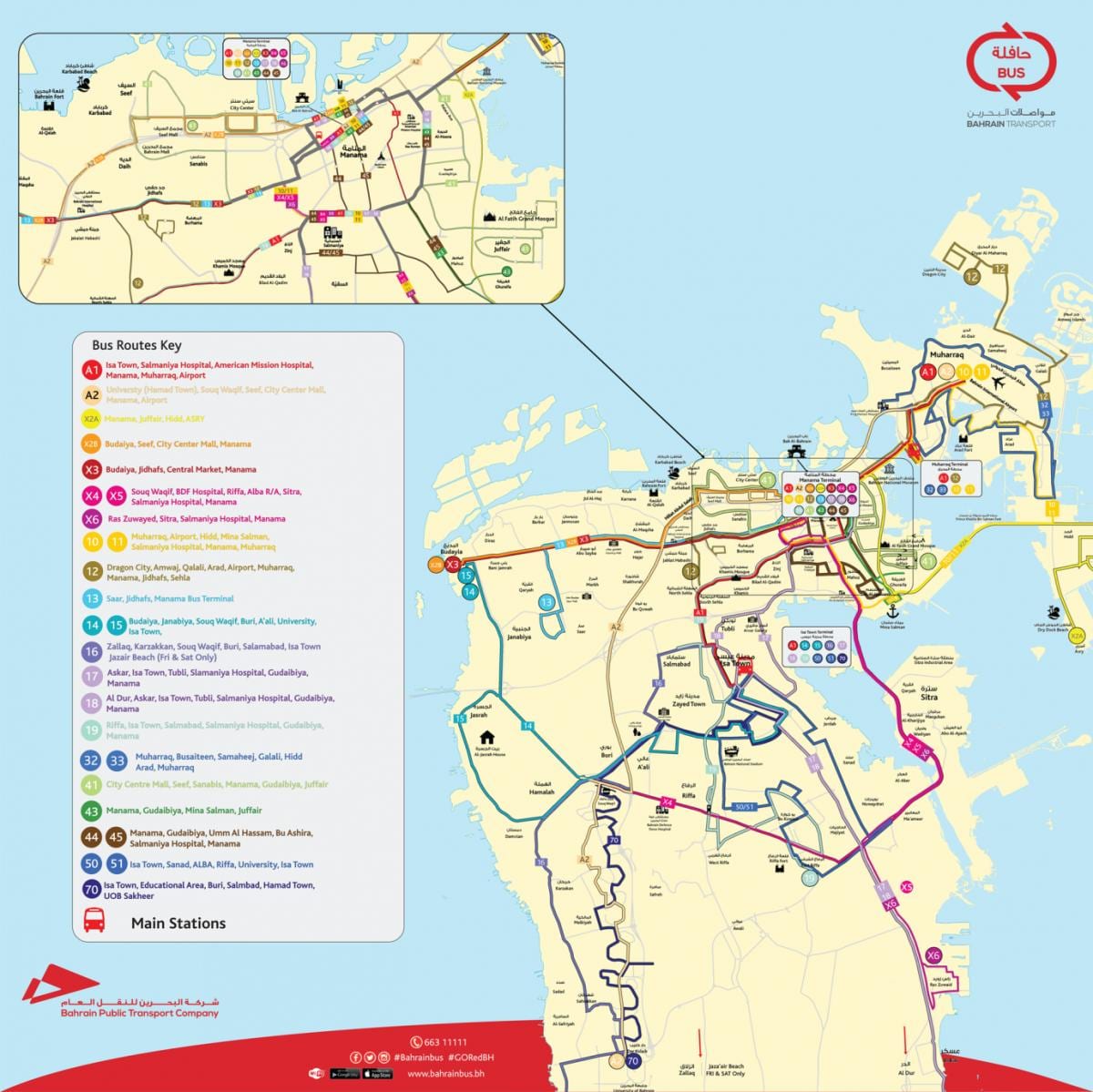 バーレーンバス路線図