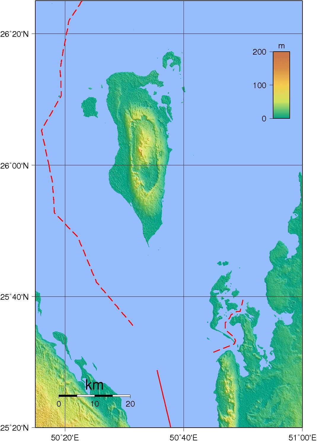 地図バーレーンの物理