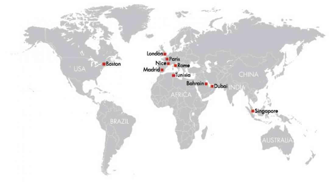バーレーンに、世界地図