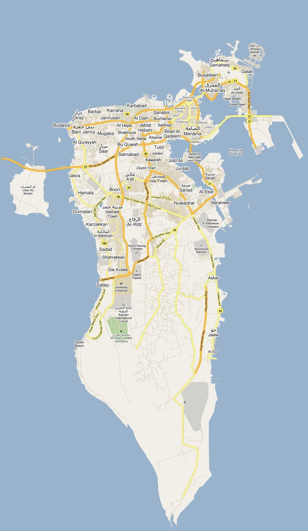 地図の地図streetのバーレーン