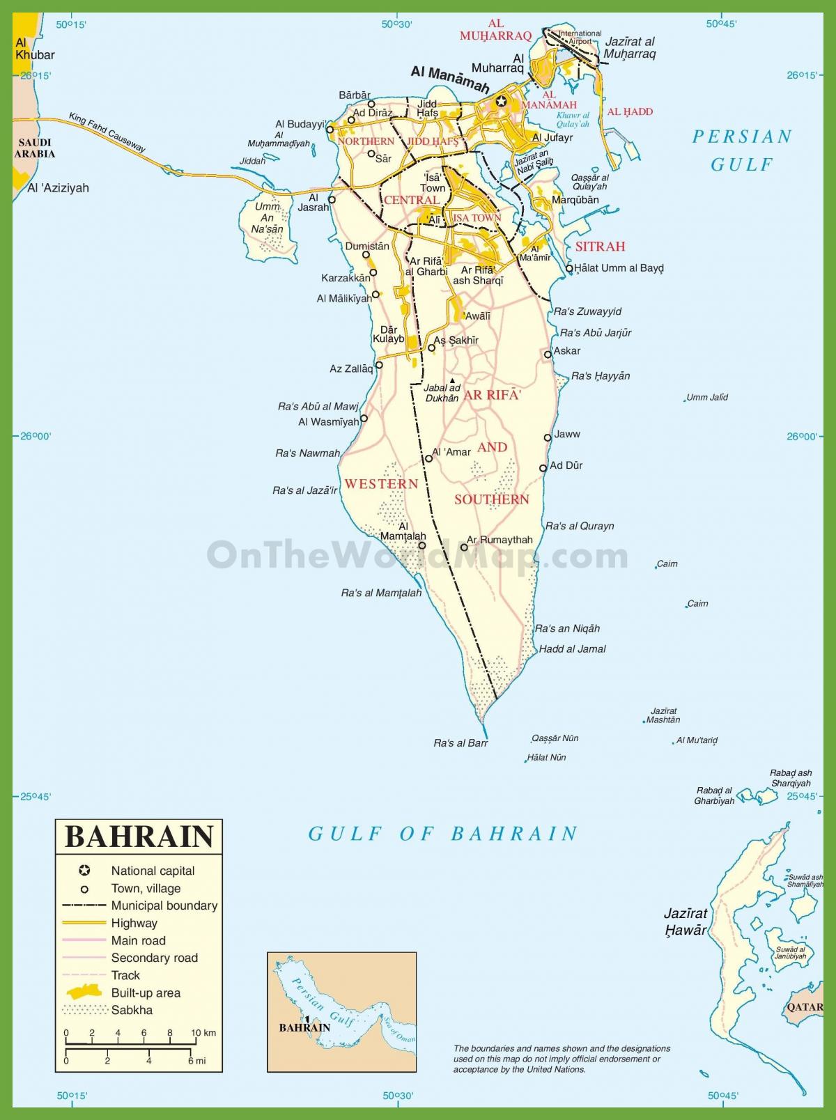 バーレーンの都市地図